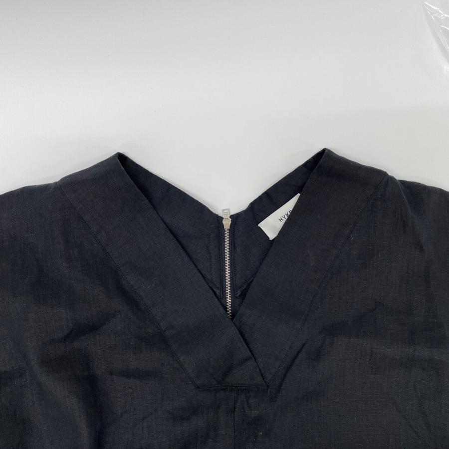 HYKE ハイク 23SS 231-16166 ブラック リネン ジャンプスーツ