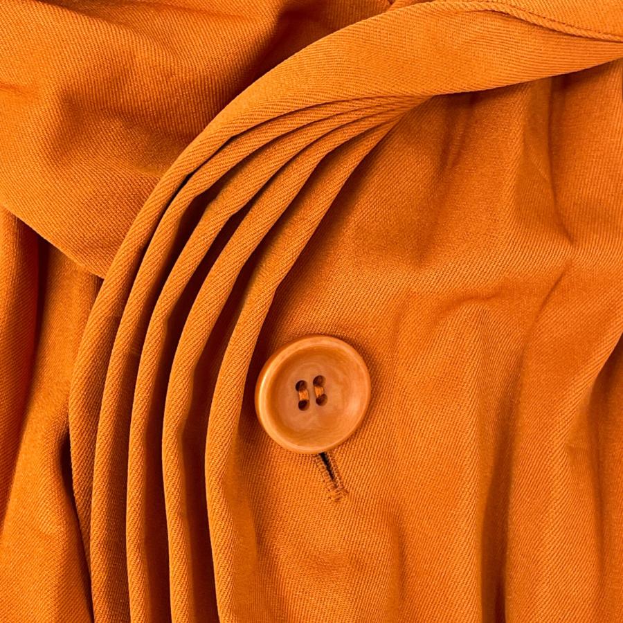 ISSEY MIYAKE オレンジ ストライプ ノースリーブ オーバーオール