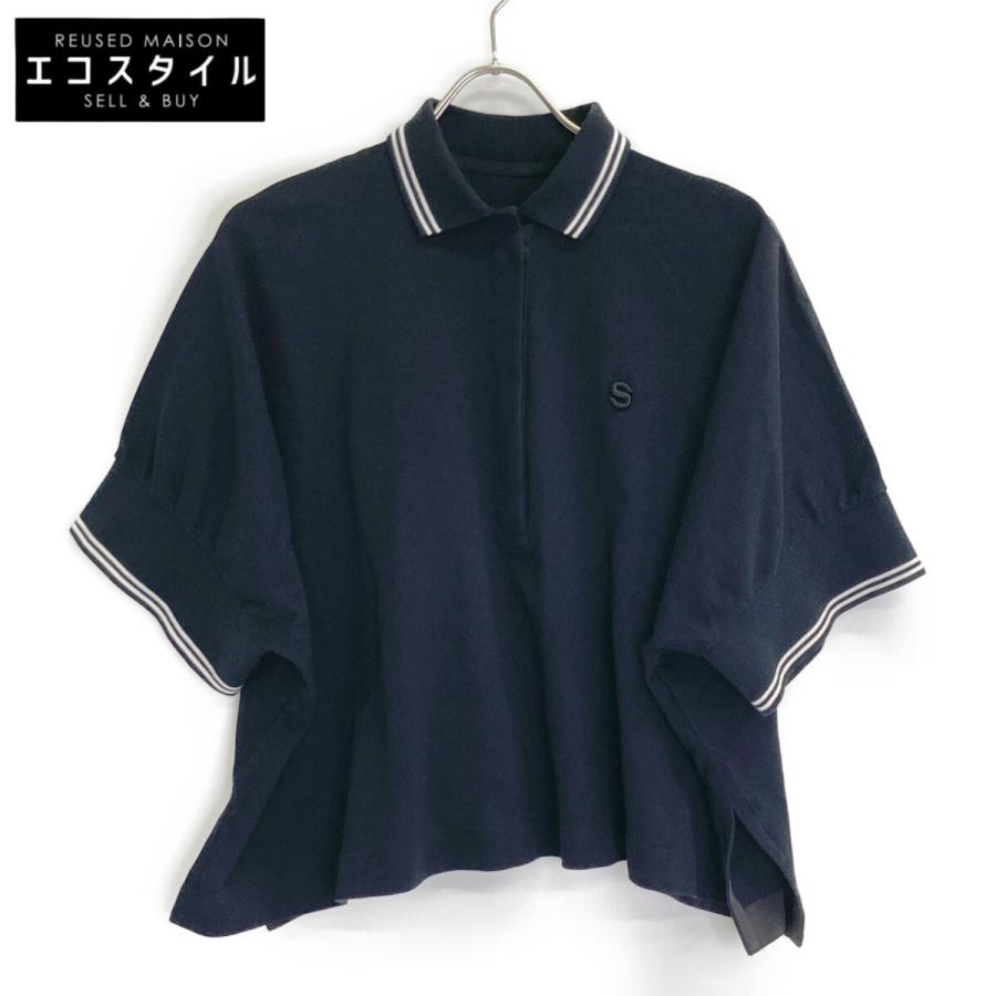 sacai サカイ 21SS 21-05482 COTTON JERSEY POLO SHIRT ネイビー sacai サカイ 21SS 21-05482 COTTON JERSEY POLO SHIRT ネイビー