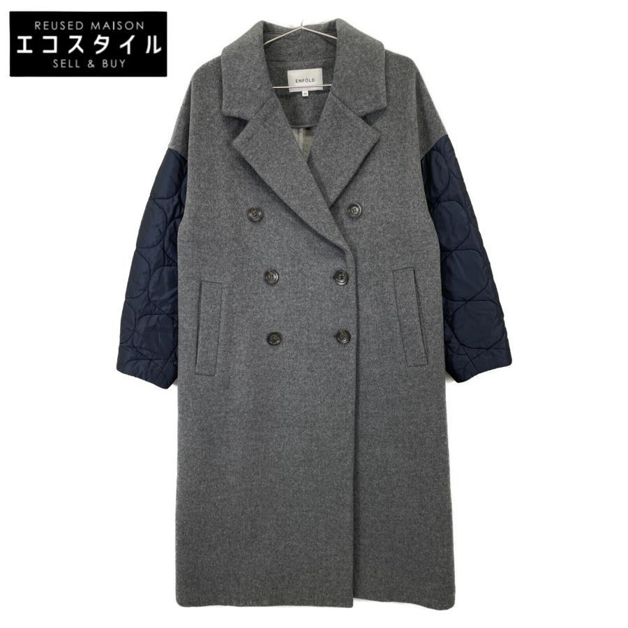 ENFOLD エンフォルド 19AW グレー×ネイビー フェザーリバー ダブル 