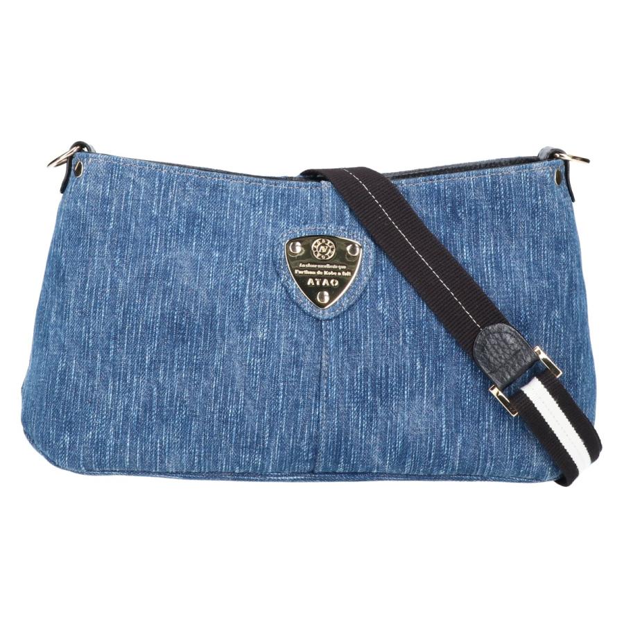 ATAO チヴィ 紺色 アタオ紺レザーショルダーバッグ アタオ紺レザー