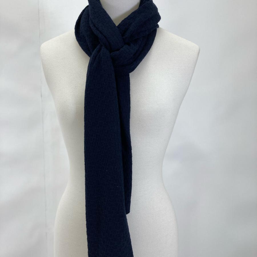 LOUIS VUITTON エシャルプ マイクロダミエマフラー ネイビー