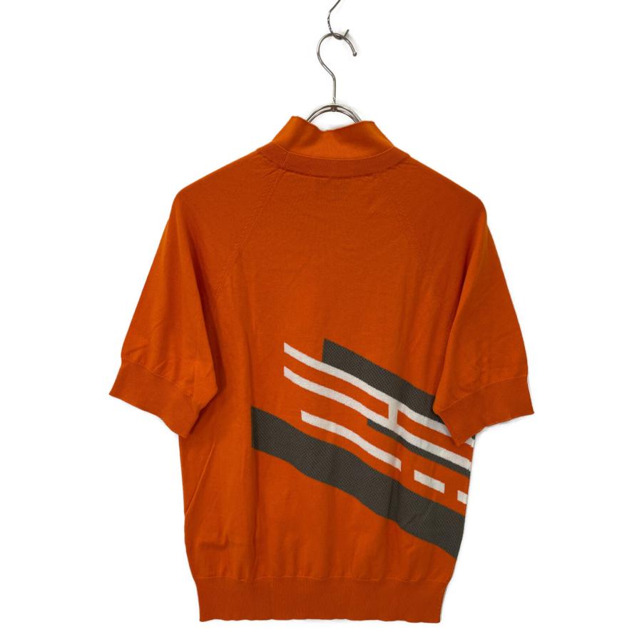 HERMES エルメス 21SS オレンジ コットン×カシミヤ ネックジップ  