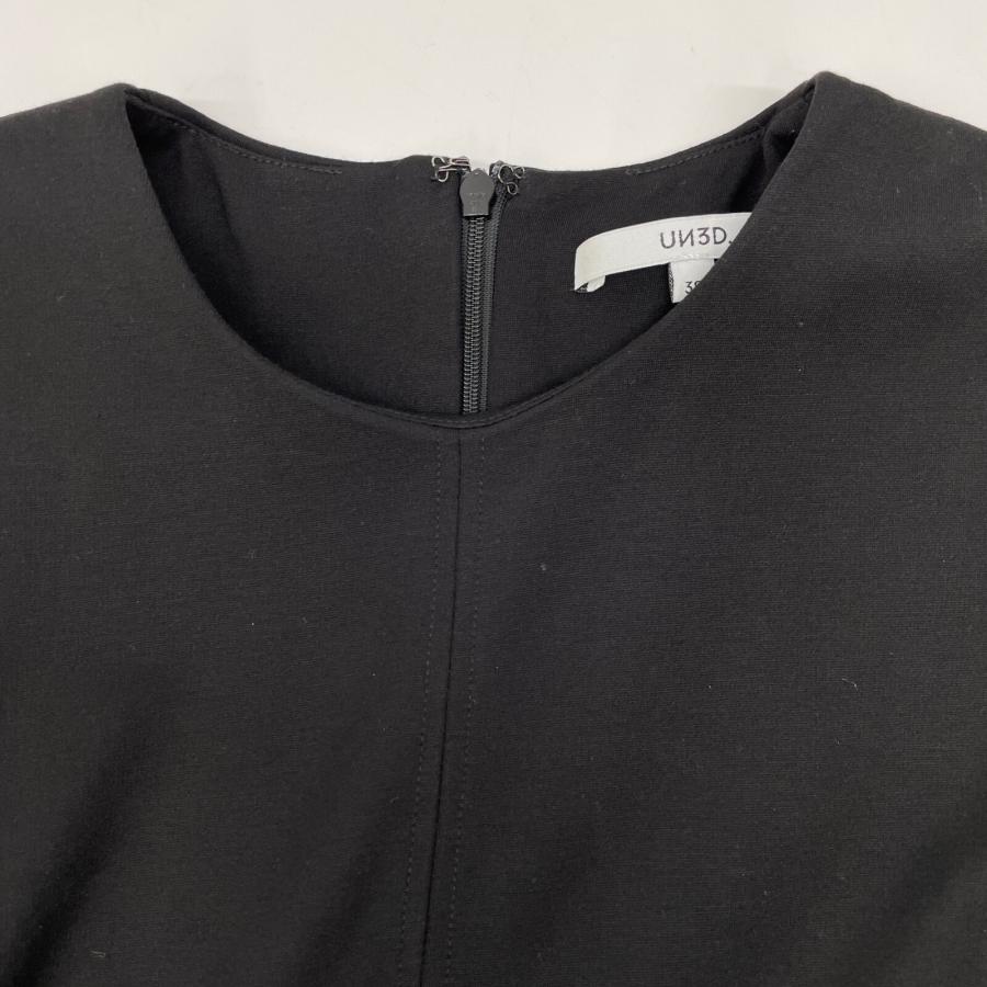 UN3D. アンスリード ブラック アシンメトリーワンピース 38 ワンピース  