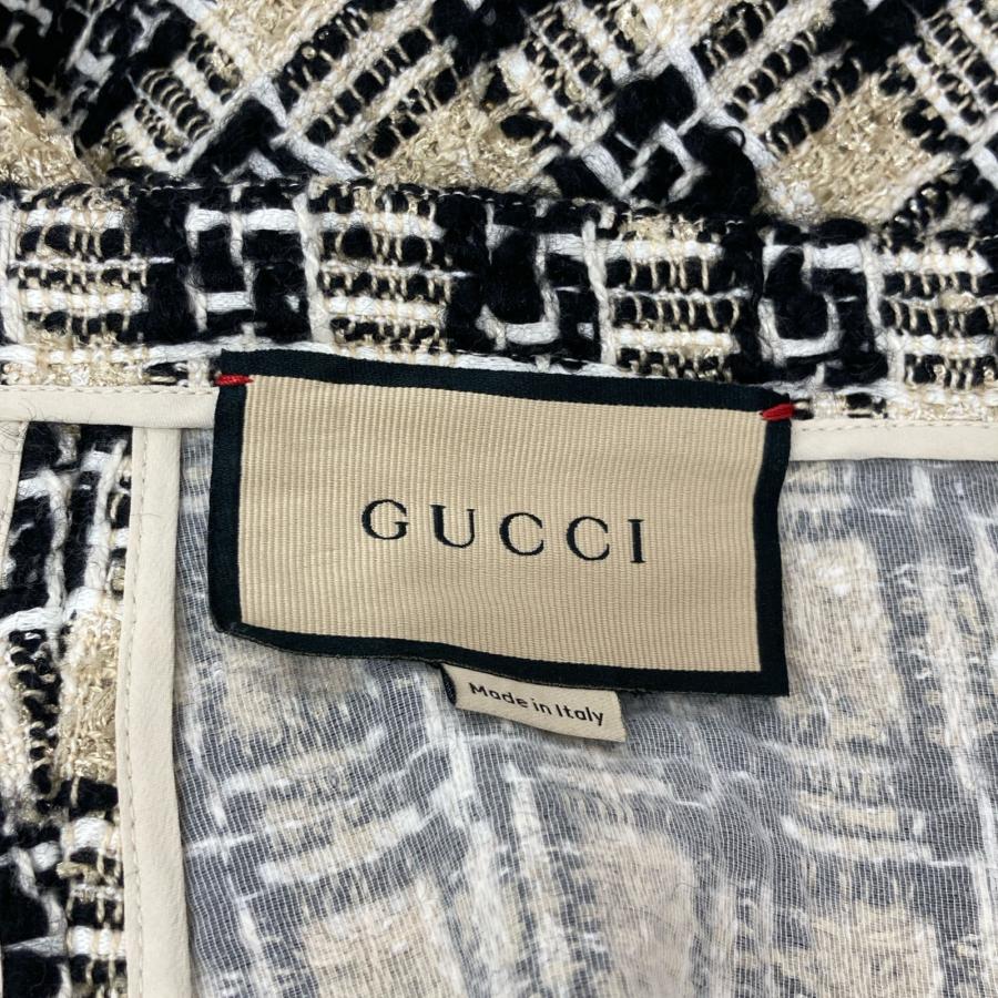 GUCCI グッチ 652126 スクエアG ロゴ ツイード フレア スカート  