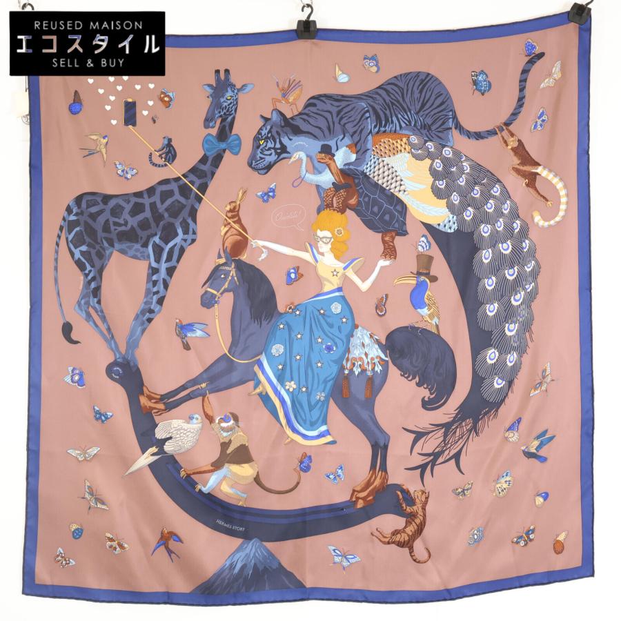 新品同様/ HERMES エルメス エルメスストーリー カレ90 ストール