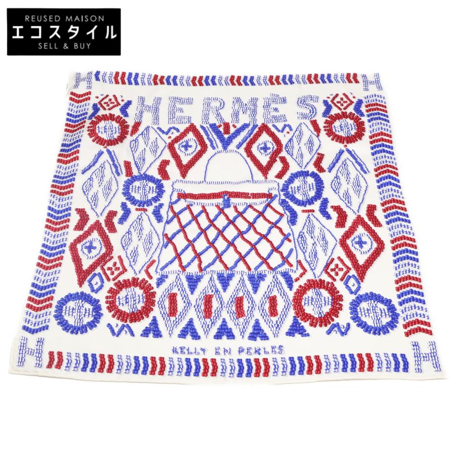 新品同様/ HERMES エルメス 892552S Kelly en Perles scarf ケリーアン 