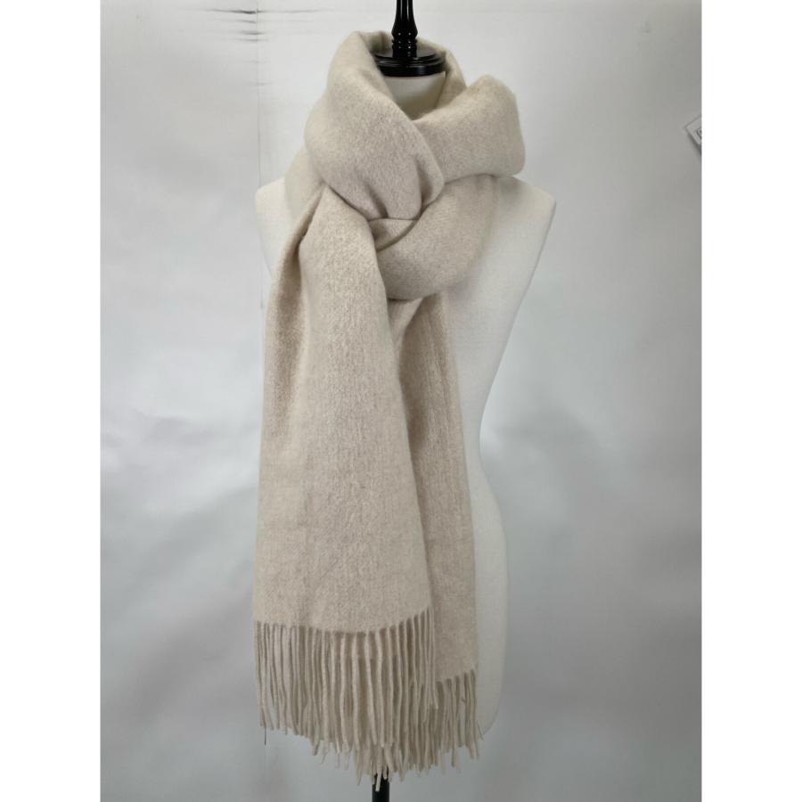 ASAUCE MELER ベージュ ストール フリンジ付き ASAUCE MELER アソースメレ カシミヤ100％ フリンジ ストール