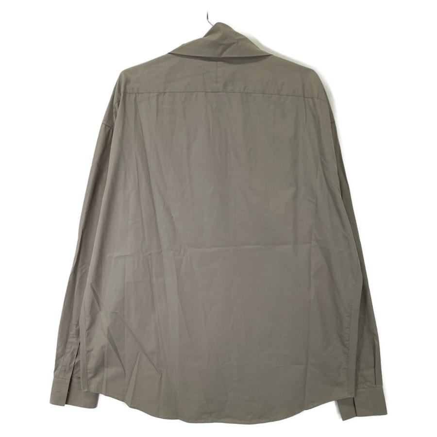 HERMES エルメス グレー コットン100 シェル×セリエボタン 長袖シャツ