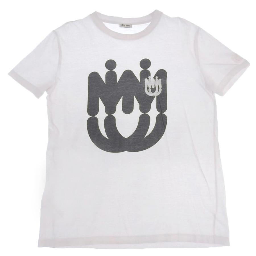 MIU MIU ミュウミュウ MM Paris フロントロゴ 半袖 Tシャツ miu miu（ミュウミュウ） MM Paris フロントロゴ 半袖 Tシャツ