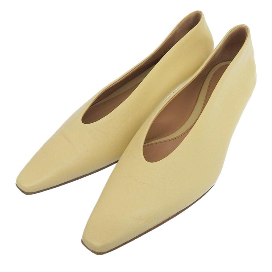 ボッテガ・ヴェネタ フラットパンプス ベージュ ボッテガヴェネタ アーモンド レザー フラットパンプス 34