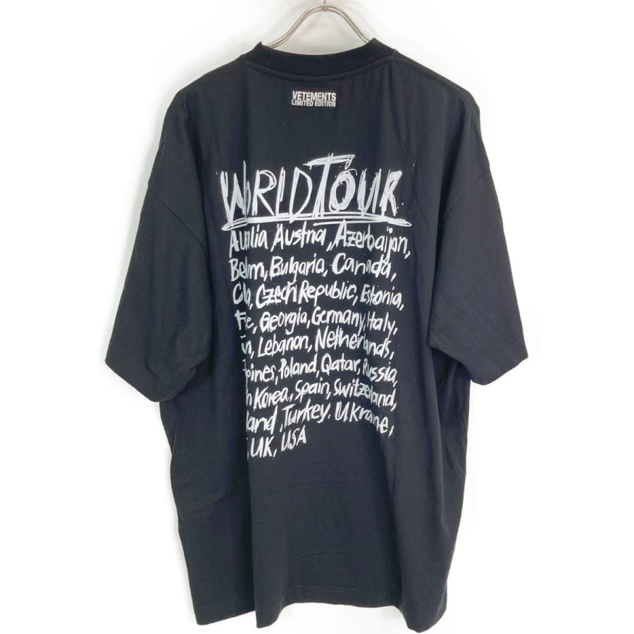 VETEMENTS ヴェトモン ブラック ワールドツアーTシャツ M トップス