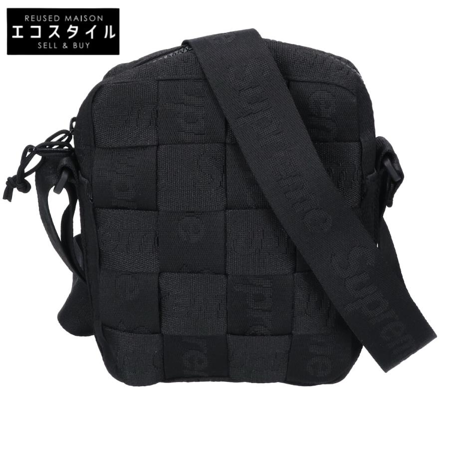 ☆美品☆supremeシュプリーム☆woven shoulder bagブラック