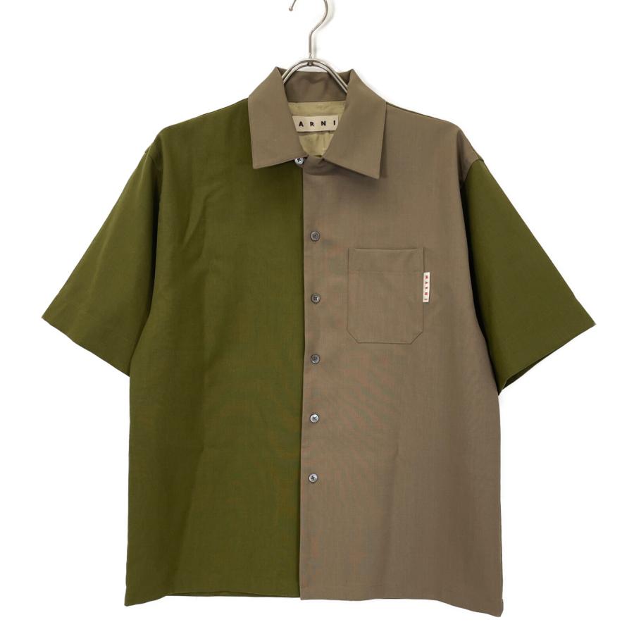 MARNI マルニ 22SS CUMU0213QU グリーン×ベージュ ウール バイカラー