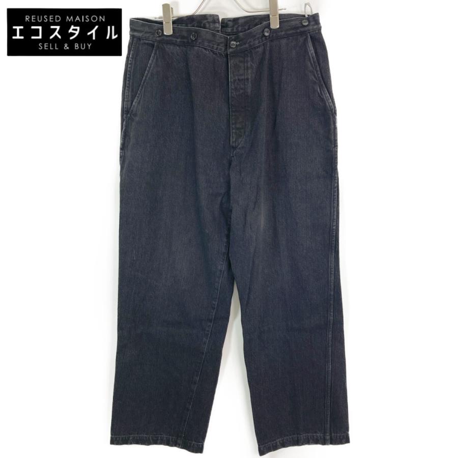 COMOLI コモリ 22SS V01-03002 ブラック デニムオーバーパンツ 3 COMOLI コモリ 22SS V01-03002 ブラック デニムオーバーパンツ 3