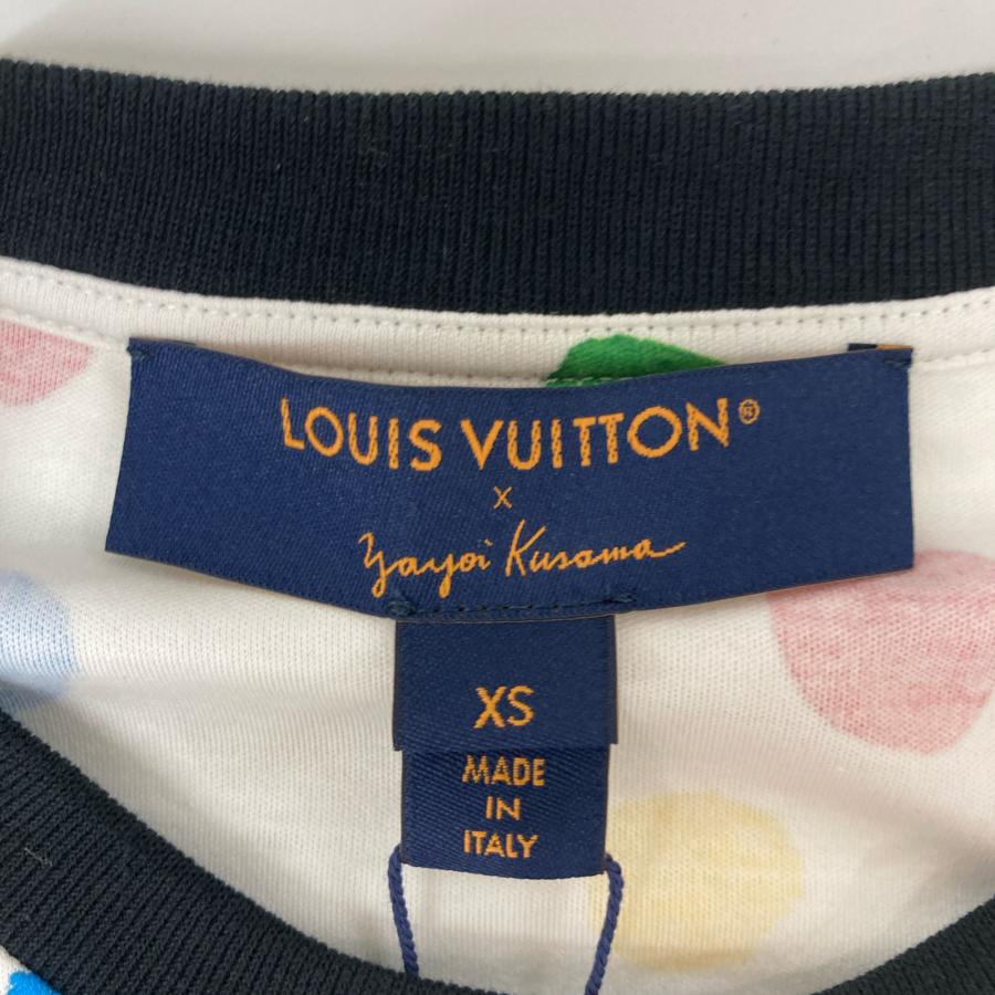 ルイヴィトン ×草間彌生 23SS ホワイト×マルチカラー ペインテッド ドット コットン 半袖Tシャツ XS LOUIS VUITTON 草間彌生 23SS ペインテッド ドット コットン 半袖T
