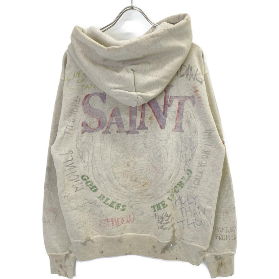正規品!! セントマイケル ダメージ パーカー SAINT MICHAEL(セントマイケル) 23AW ×ARIES ARS HOODIE ST