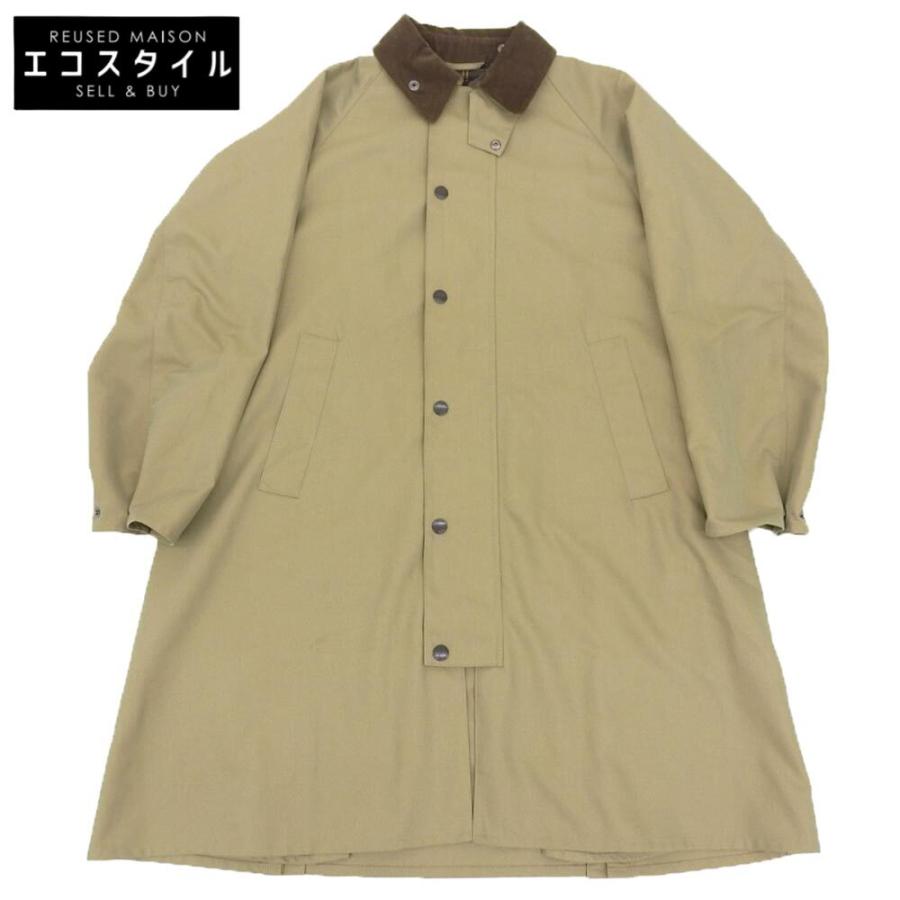 美品 Barbour バブアー 襟コーデュロイ コットン ステンカラーコート 