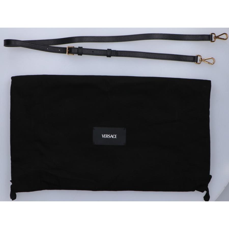ヴェルサーチ ヴィルトゥス レザー 2WAYトートバッグ ブラックVERSACE