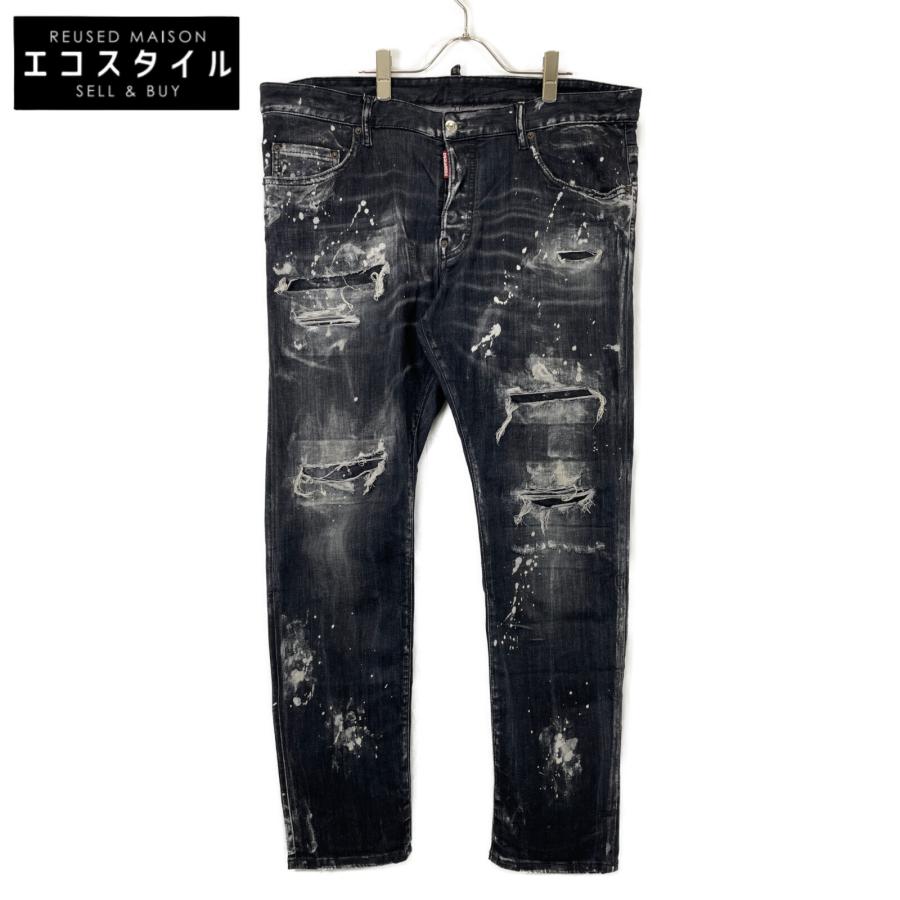 DSQUARED2 ディースクエアード S74LB1325 ブラック ウォッシュペイント 