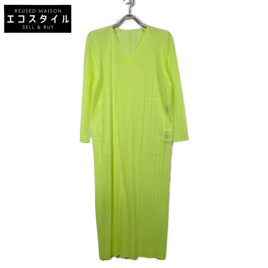 プリーツプリーズダークグリーン 長袖カーディガン