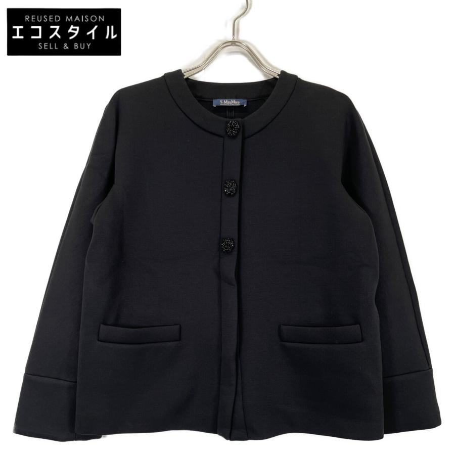 S MaxMara エスマックスマーラ 23年製 ブラック ノーカラー