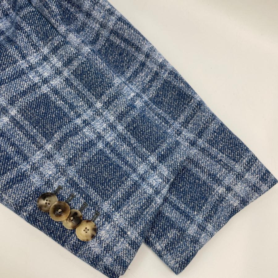 ETRO（エトロ） 181-1187Q-1061 ブルー チェック 裏地カエルプリント