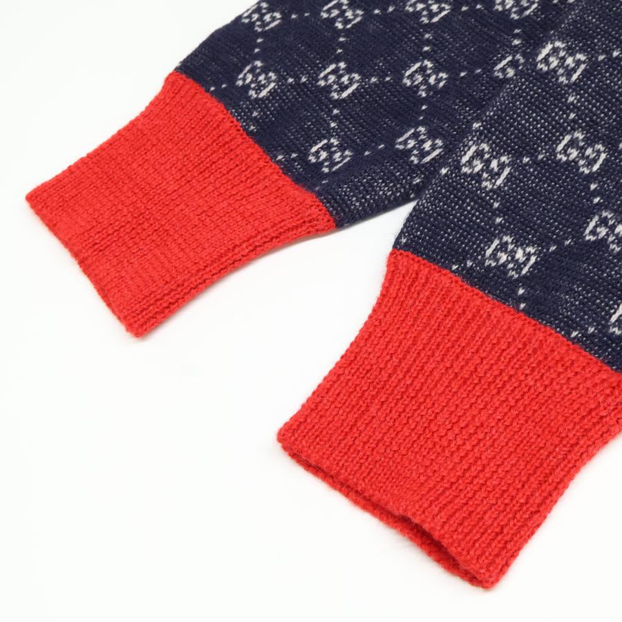 GUCCI 美品/国内正規 グッチ 543428 X9Z76 GG総柄 ウールxアルパカ V  
