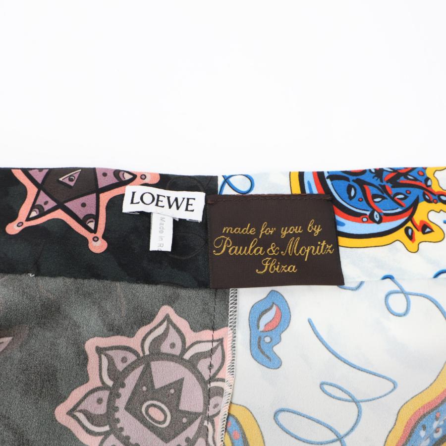 LOEWE ロエベ S2295170PO Paula mopitz ホワイト×ブラック 総柄 巻き  