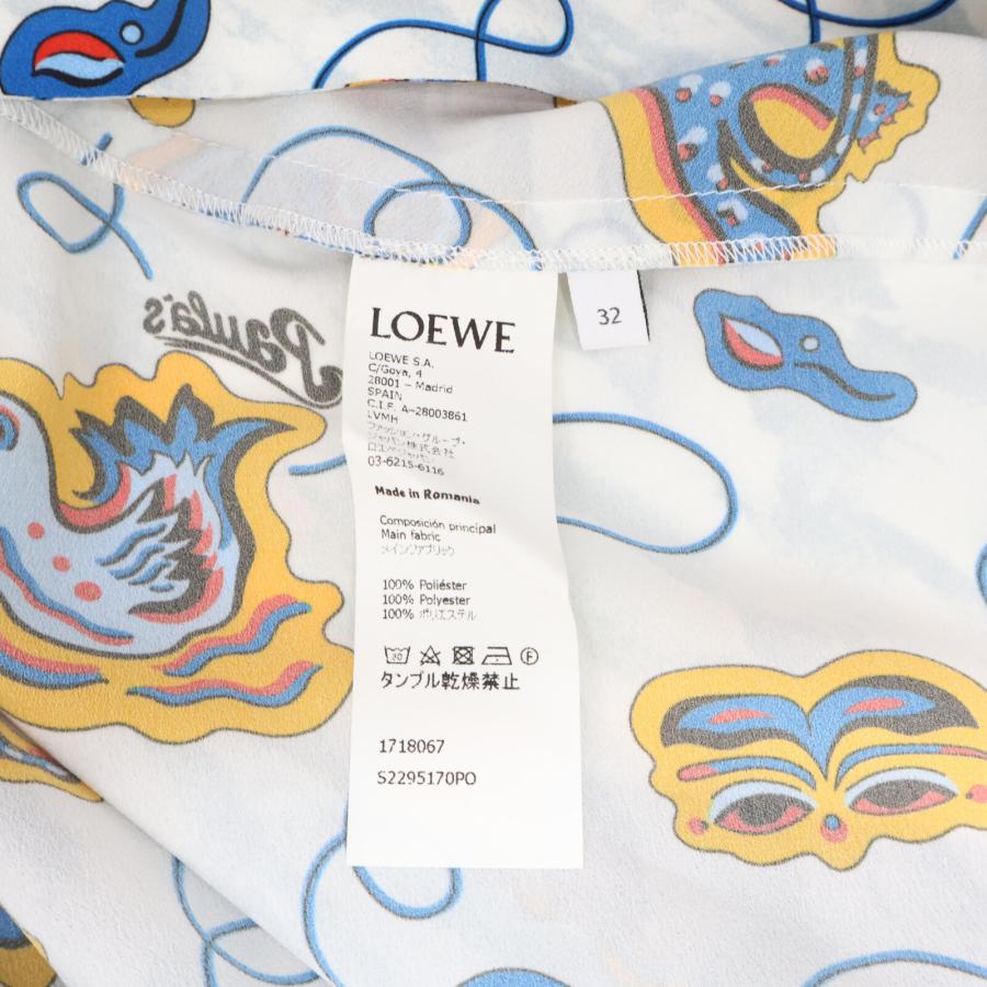 LOEWE ロエベ S2295170PO Paula mopitz ホワイト×ブラック 総柄 巻き  