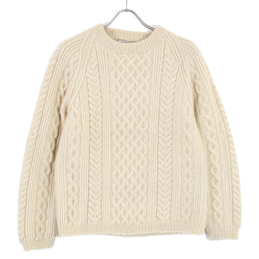 INVERALLAN インバーアラン 1A 茶タグ クルーネック ケーブルニット 