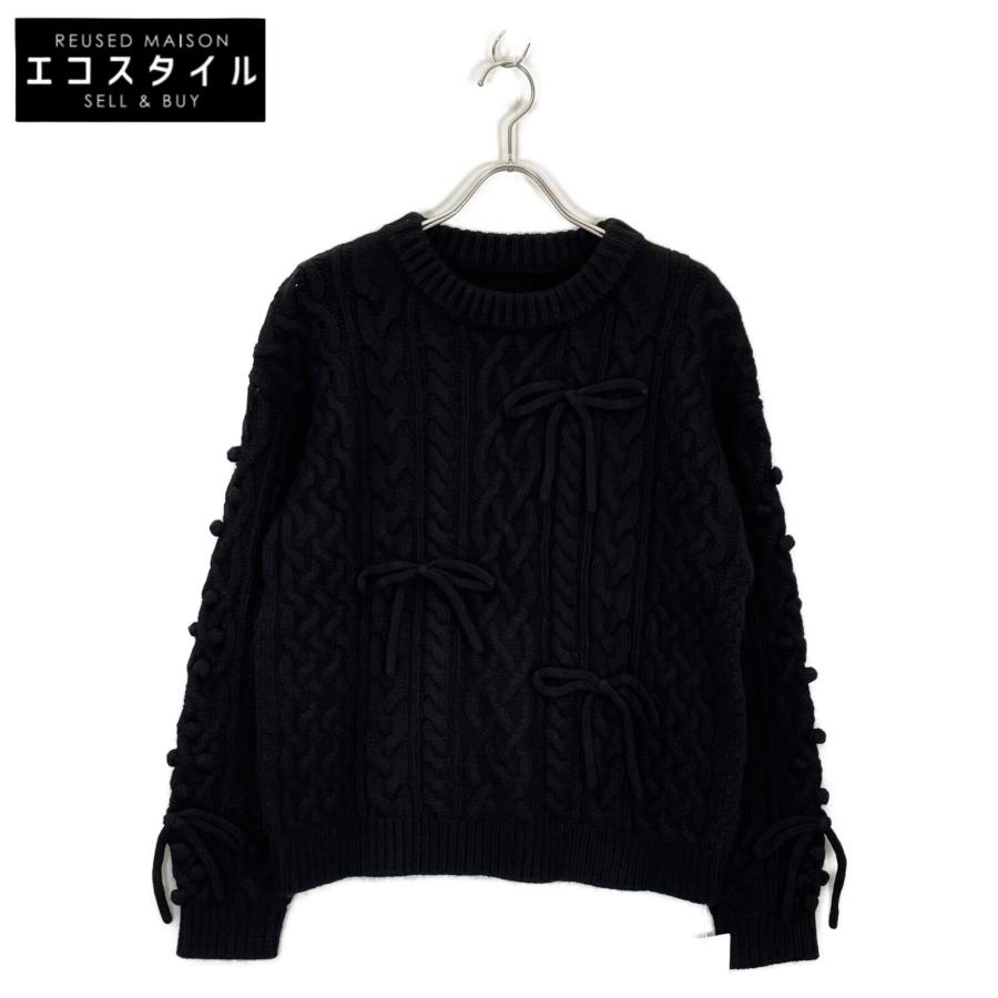 gypsohila ジプソフィア GPG-506 ブラック リボン ケーブルニット  