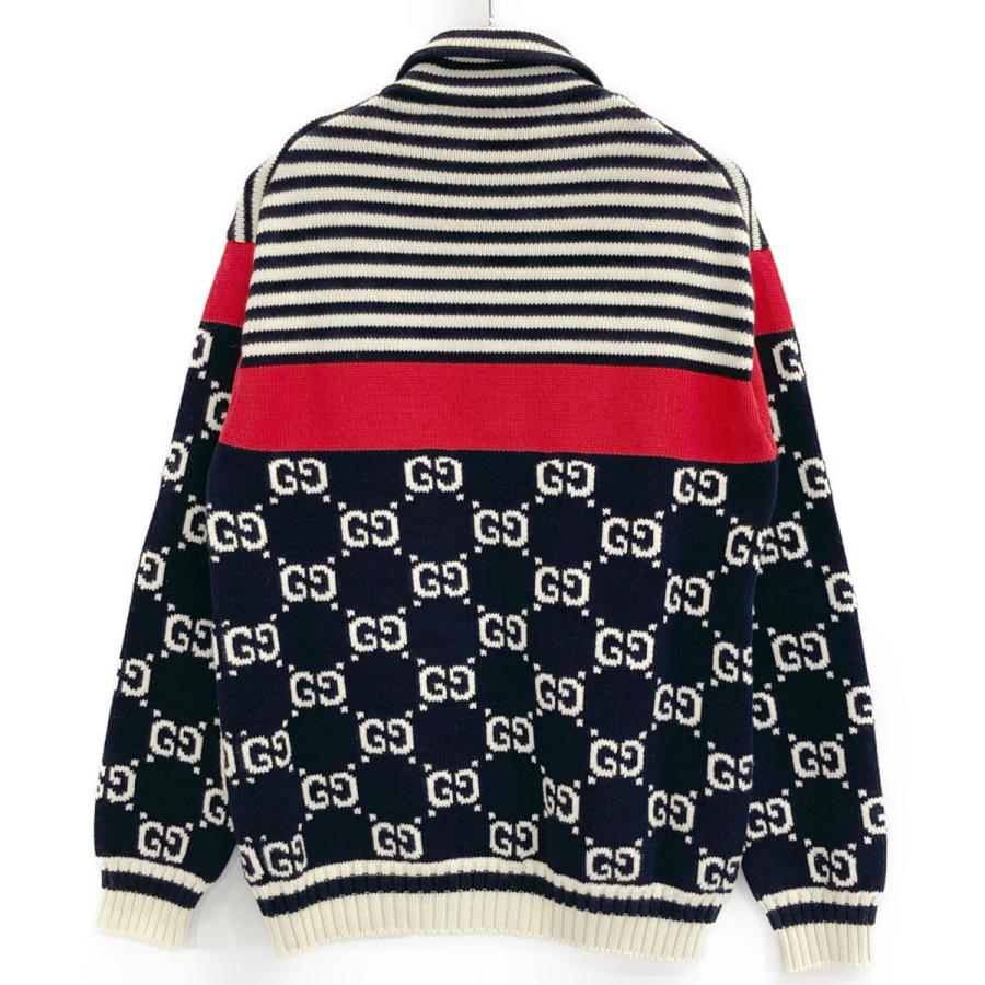 GUCCI グッチ 20AW 545701 GG×ストライプ コットン ジップアップ GUCCI グッチ 20AW 545701 GG×ストライプ コットン ジップアップ