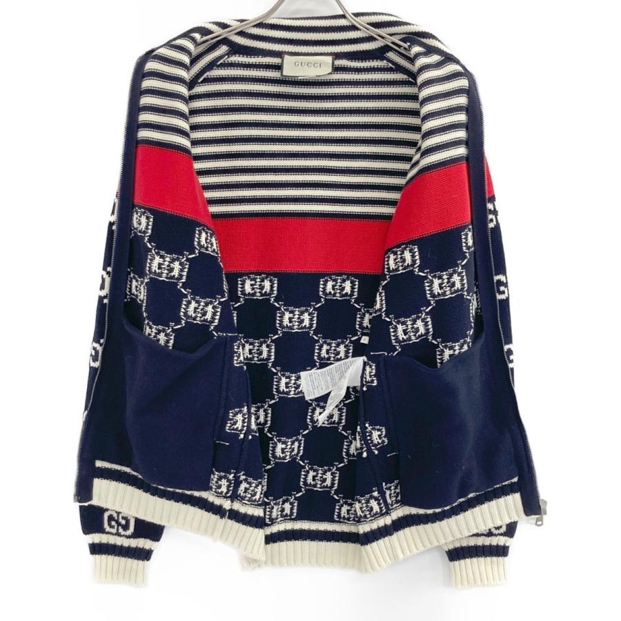 GUCCI グッチ 20AW 545701 GG×ストライプ コットン ジップアップ GUCCI グッチ 20AW 545701 GG×ストライプ コットン ジップアップ