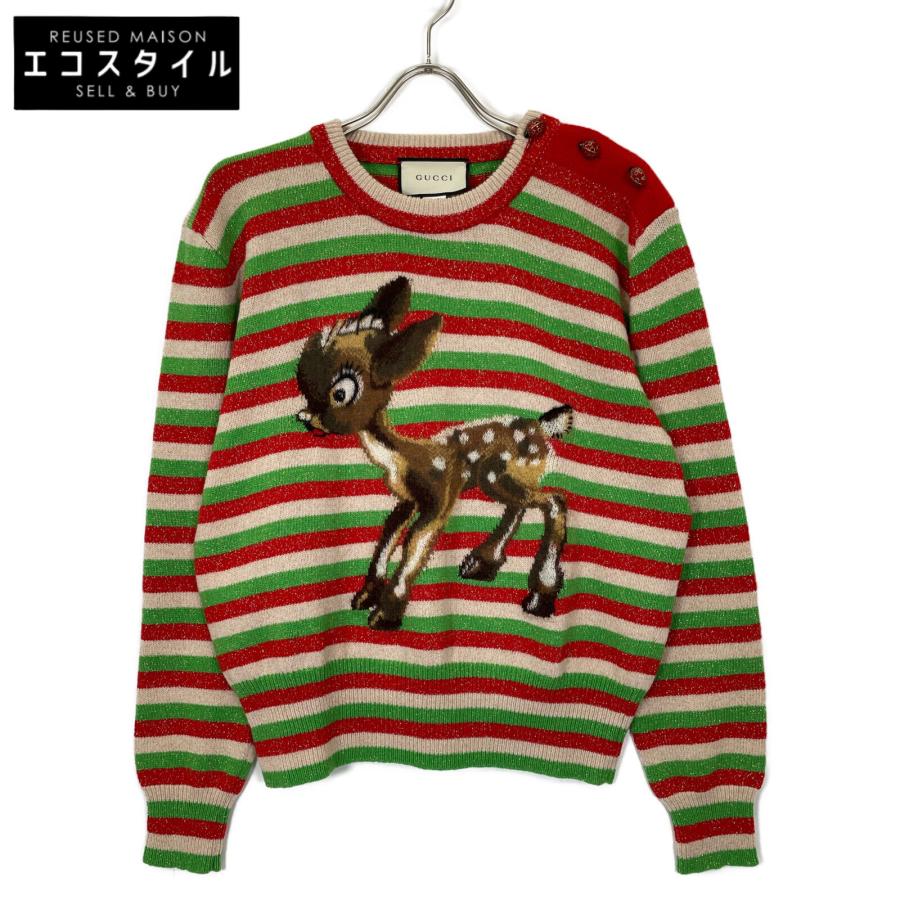 GUCCI グッチ 18AW 527216 バンビ ラメ ニット セーター レッド 
