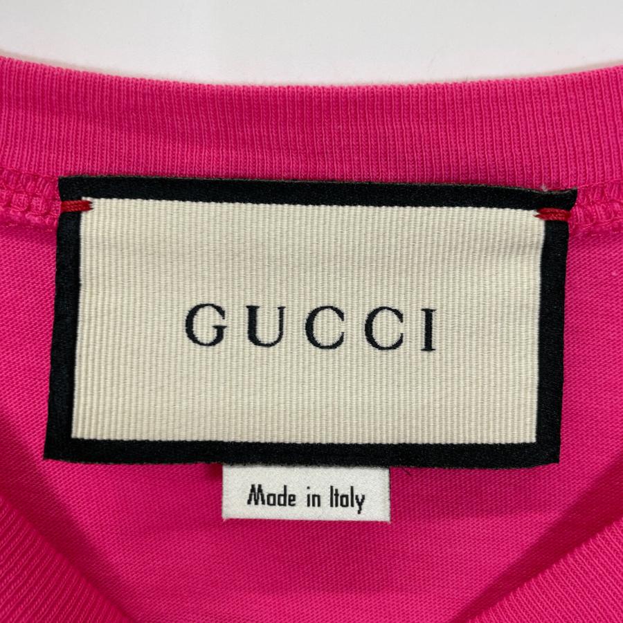 GUCCI グッチ 492347 ピンク フロントプリントTシャツ XS トップス  
