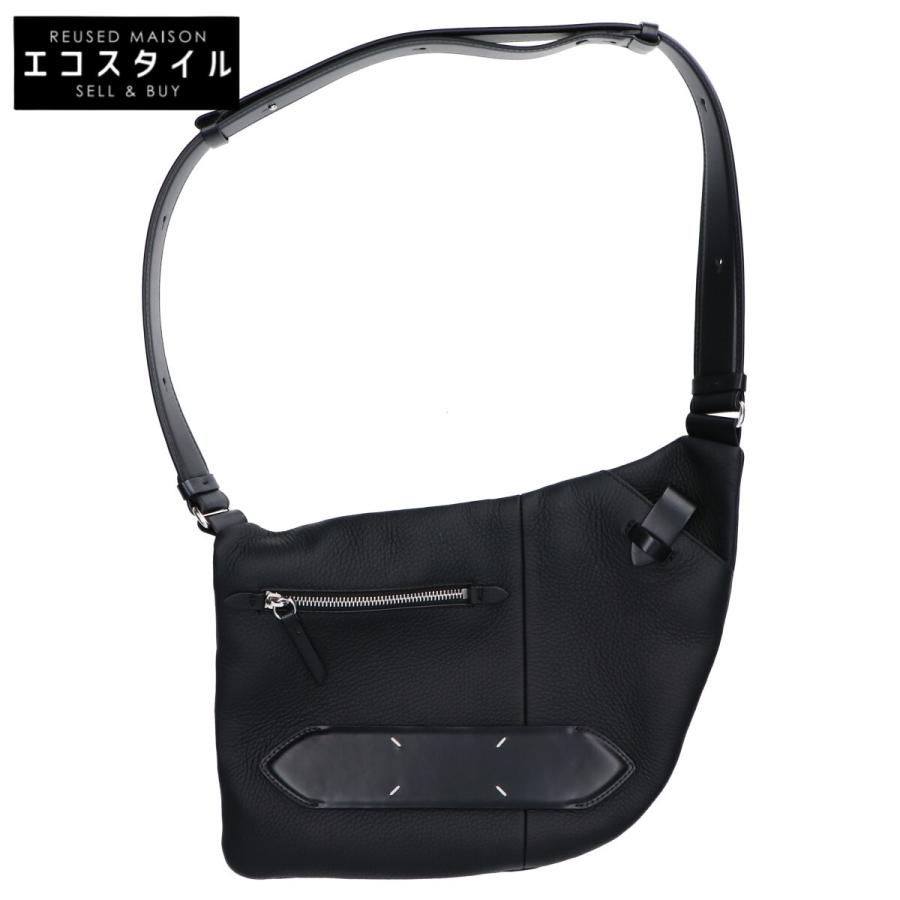 極美品☆Maison Margiela メゾンマルジェラ SB1WG0017 5AC オンボディ レザー ショルダーバッグ ブラック イタリア製 レディース メンズ Maison Margiela メゾンマルジェラ SB1WG0017 23年 Soft 5AC on-body