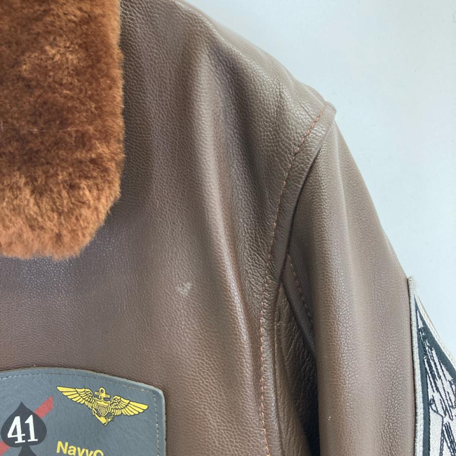 AVIREX（アヴィレックス） TYPE G-1 ブラウン ゴートレザー BLACK ACES