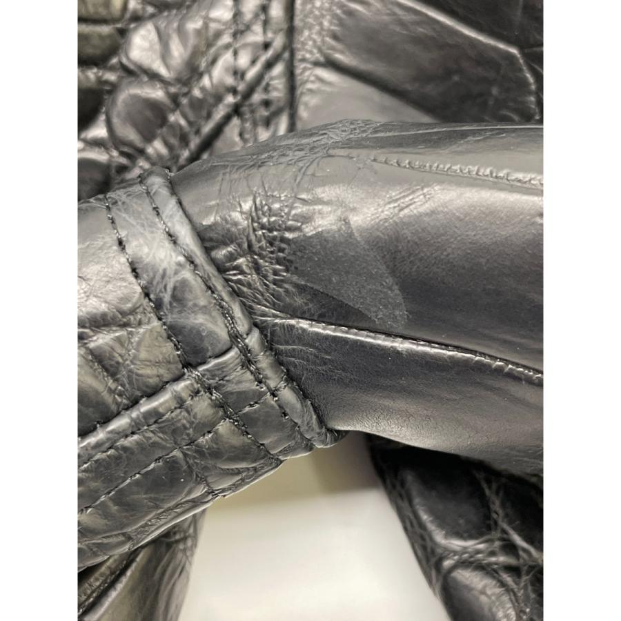 美品 ZELE-PARIS ゼルパリ クロコダイル 裏地シルク総柄 スタンド