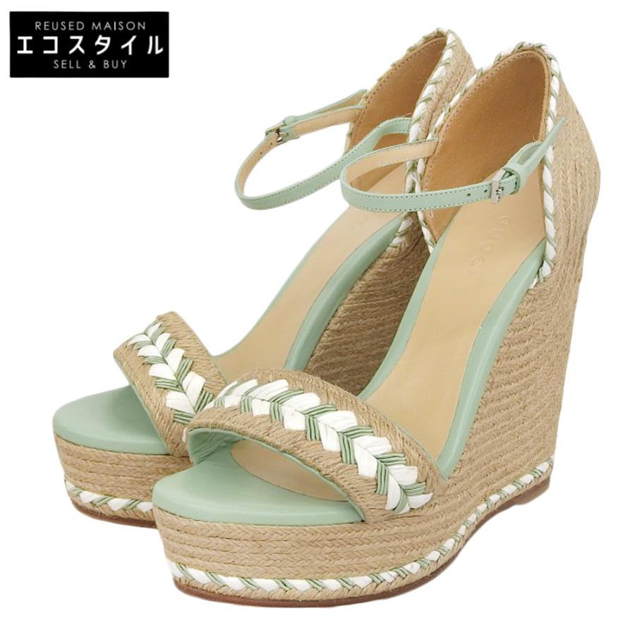 GUCCI 美品 グッチ ウェッジソールサンダル レディース ベージュ  