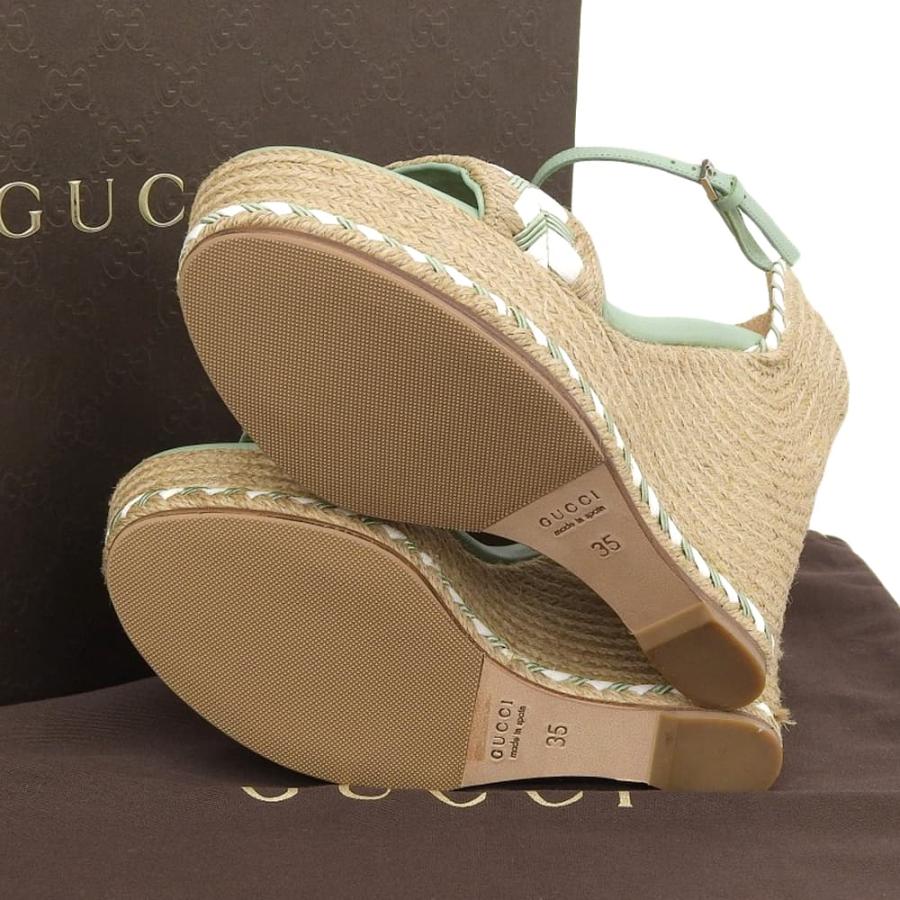 GUCCI 美品 グッチ ウェッジソールサンダル レディース ベージュ  