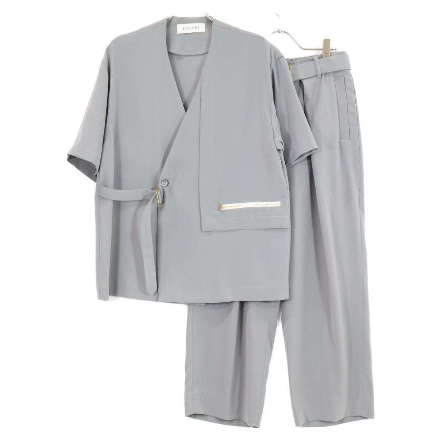 22年製 CULLNI クルニ 22-SS-066/068 半袖ノーカラーベルト付 
