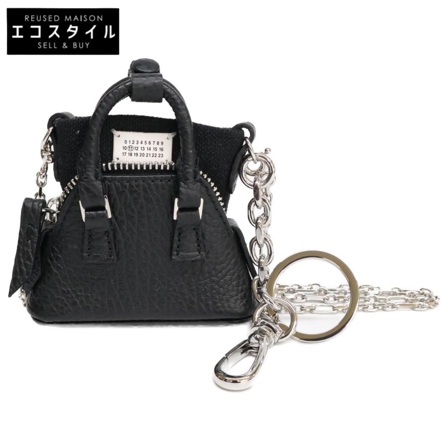 メゾンマルジェラ 5AC ミニ トートバッグ レザー ブラック 鍵 チャーム