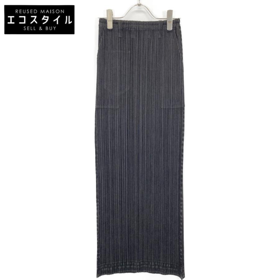 プリーツプリーズダークグレー プリーツロングスカート