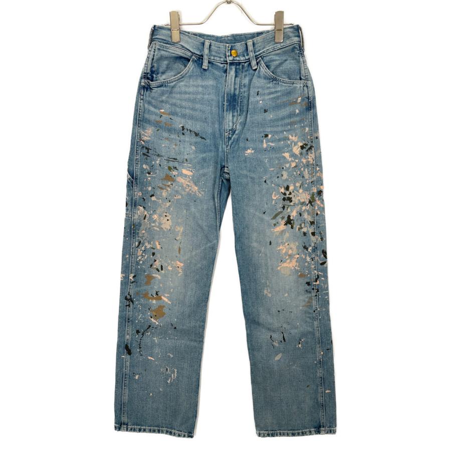 RRL ダブルアールエル ライトブルー コットン ペイントスプラッター 