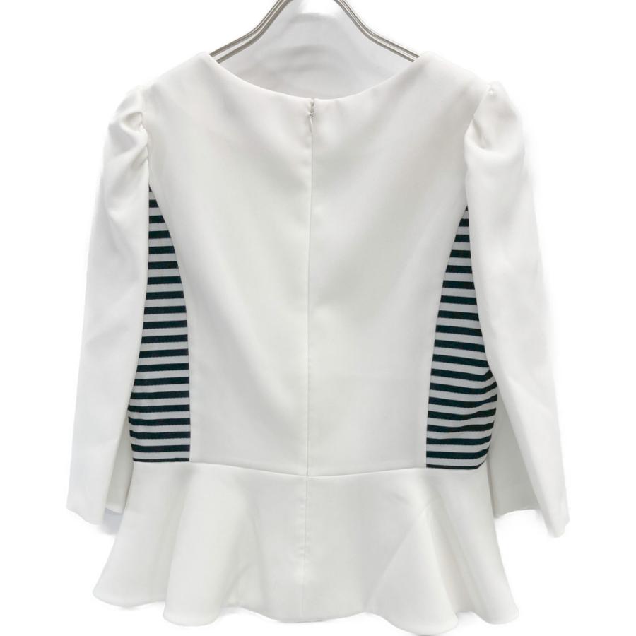 ボーダーズアットバルコニー 22AW BD2221-3C-02 ホワイト×ブラック HEART NECK TWILL BLOUSE 38 BORDERS at BALCONY 22AW BD2221-3C-02 ホワイト×ブラック HEART NECK