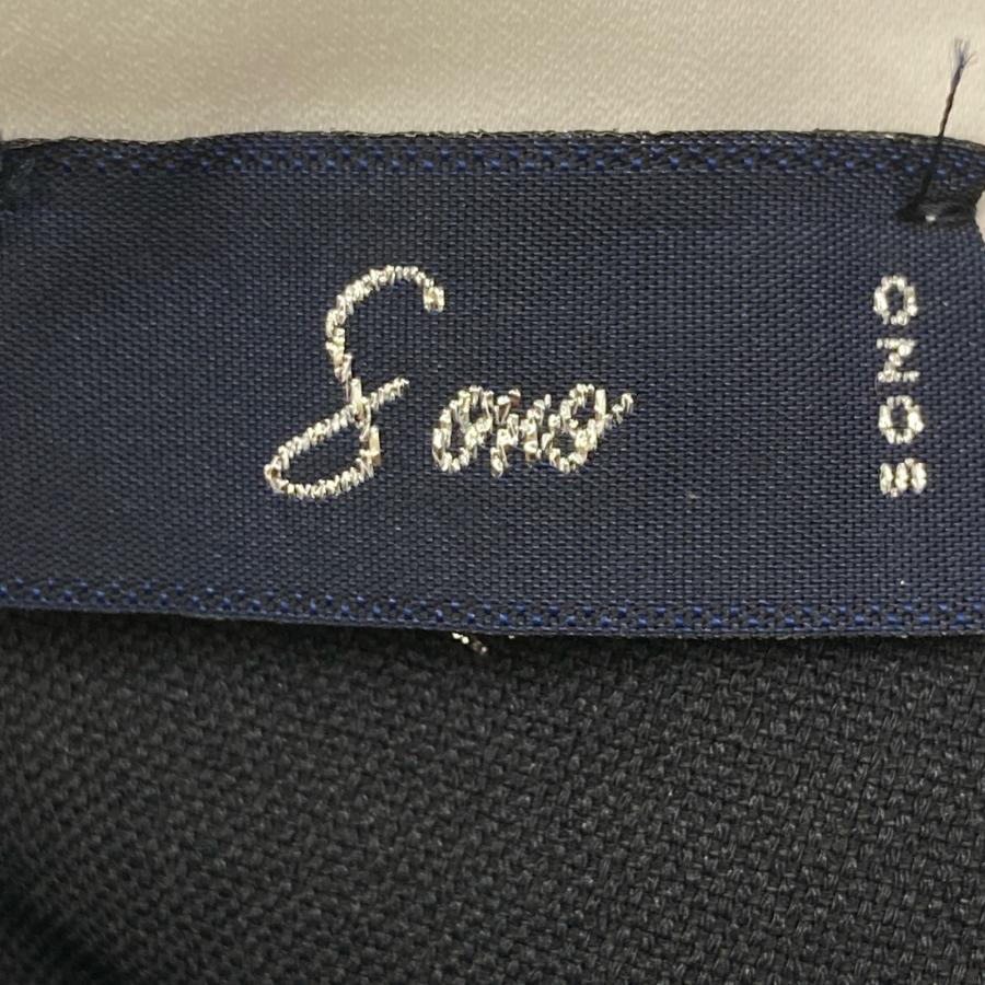 Sono ソーノ ブラック×ホワイト リネン混 フェイクパール バイカラー  