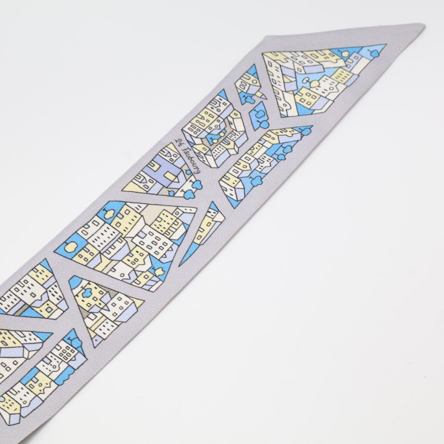 エルメス　ツイリー　 右岸と左岸　シルク 美品/ HERMES エルメス Rive Droite Gauche 右岸と左岸 街並み