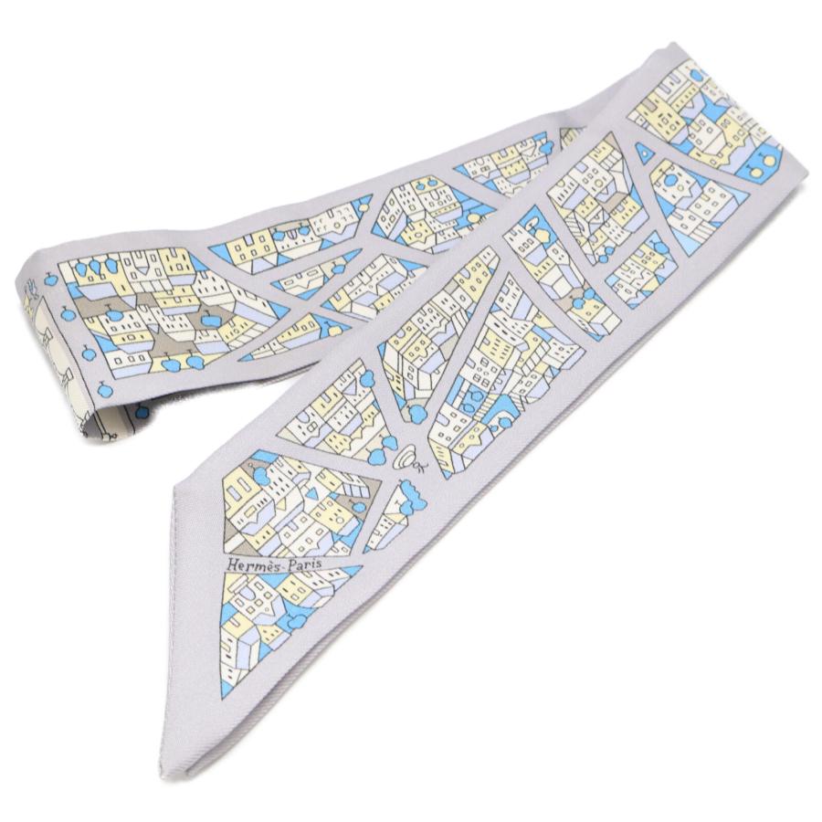 エルメス　ツイリー　 右岸と左岸　シルク 美品/ HERMES エルメス Rive Droite Gauche 右岸と左岸 街並み