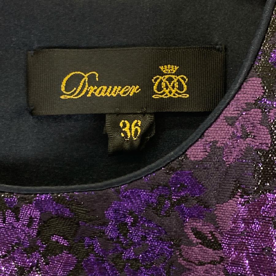 Drawer ドゥロワー 6526-299-1040 パープル フラワージャガード  